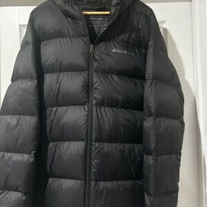 Eddie Bauer Wide Channel Hooded Down Jacket Black